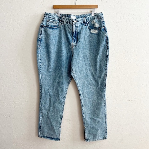 Good American Indigo 41 Jeans with Side Slit - Picture 1 of 8